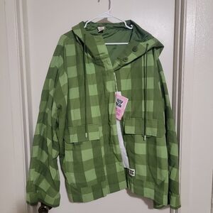 Lucy & Yak Green Checkered Utility Jacket